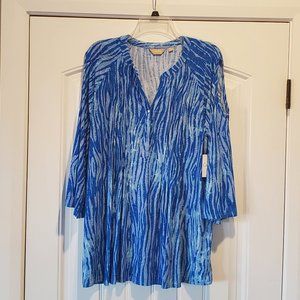 Coral Bay Blue/White XL Blouse